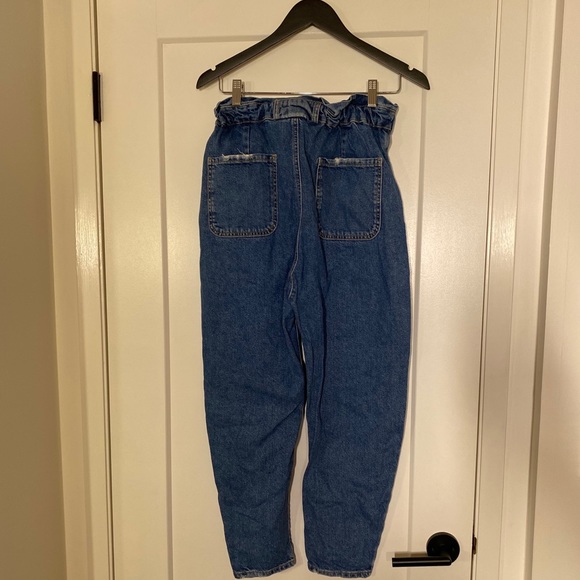 Zara Baggy Paper bag Waist Trousers Jeans Slouchy - Picture 7 of 10